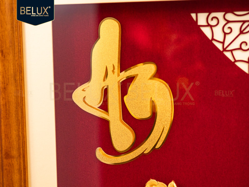 Tranh Chữ An Dát Vàng 24k - 39x30cm